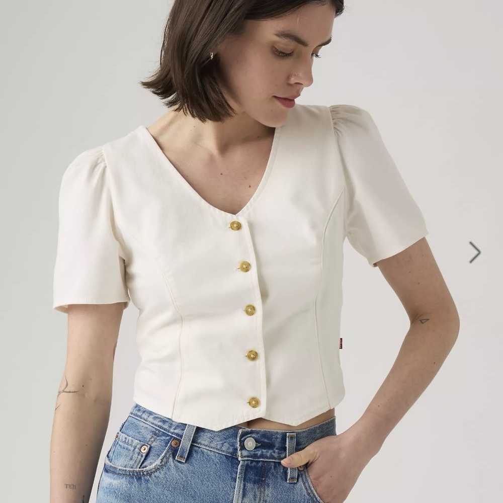 Levi's White Button-Up Blouse